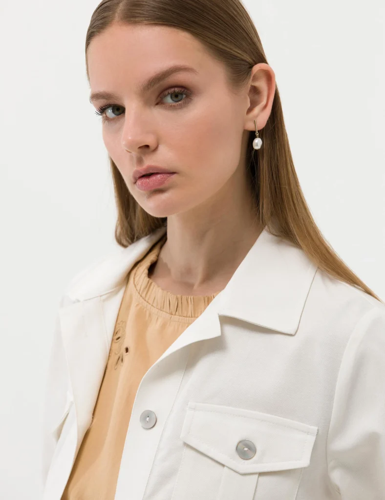 WOMAN WHITE LINEN JACKET thumbnail 2
