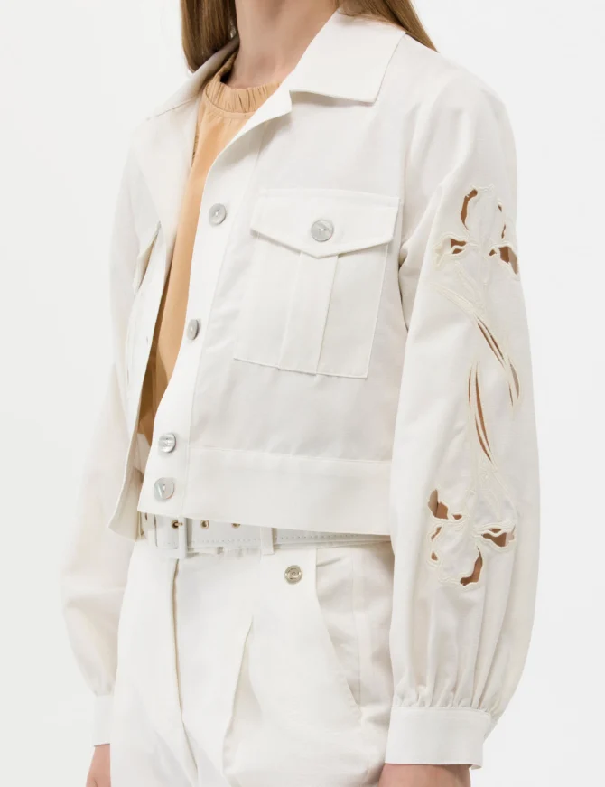 WOMAN WHITE LINEN JACKET - Image 5