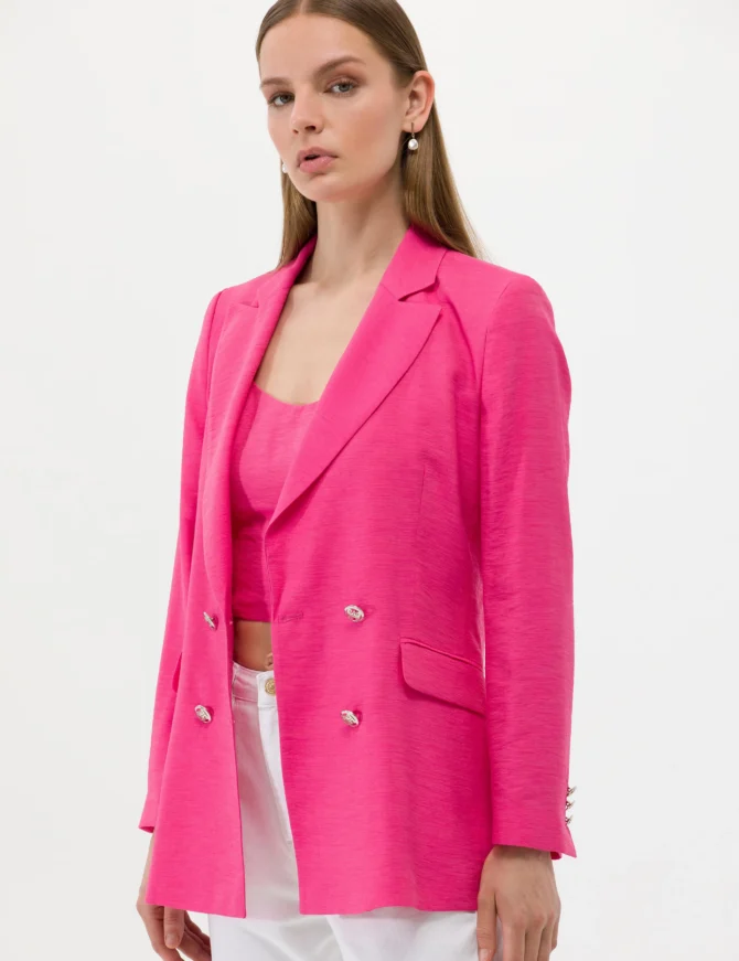 WOMAN PINK DOUBLE BREASTED JACKET - Image 2