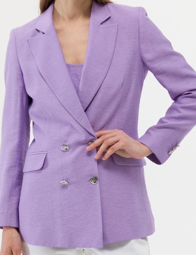WOMAN PURPLE DOUBLE BREASTED JACKET - Image 6