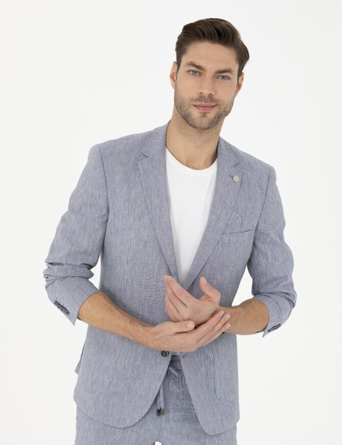LIGHT BLUE LINEN JACKET - Image 4