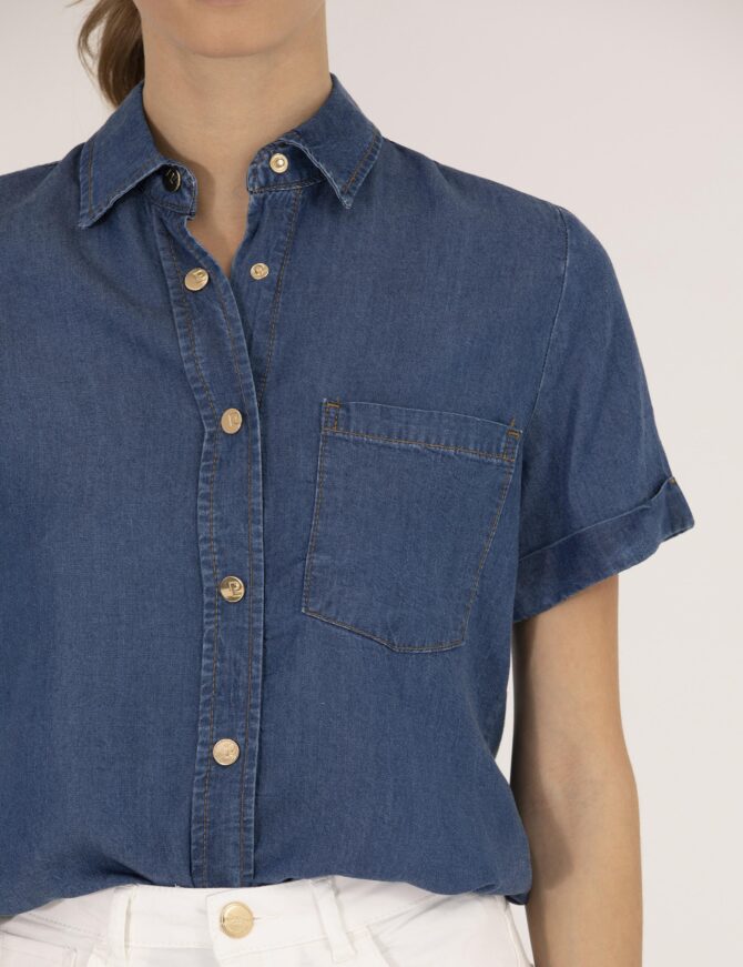 WOMAN BLUE JEAN SHIRT - Image 6