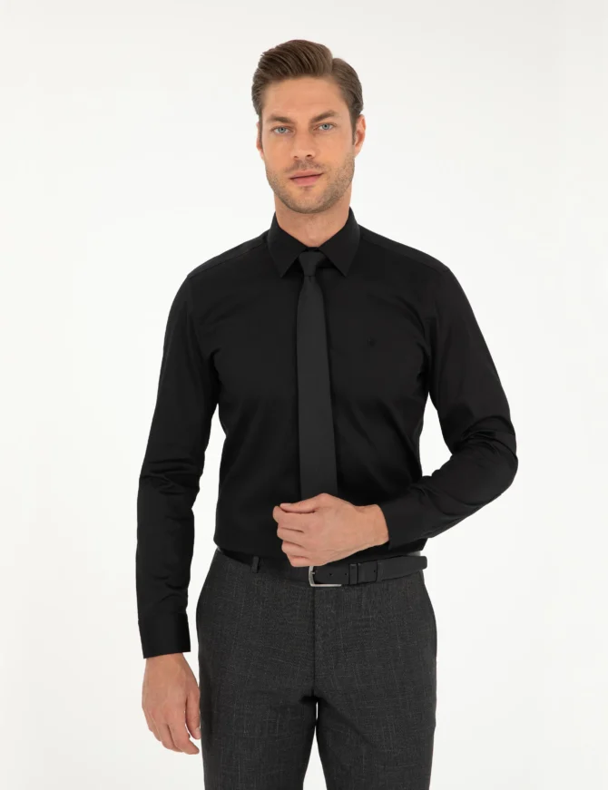 BLACK LONGSLEEVE CLASSIC SHIRT - Image 3