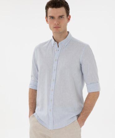 LIGHT BLUE LINEN SHIRT