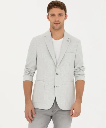 LIGHT GREY LINEN JACKET