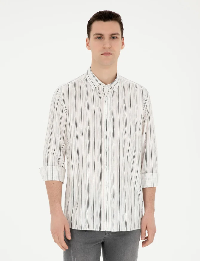 WHITE STRIPED SHIRT - Image 3