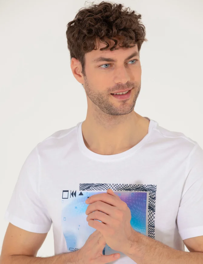 WHITE PRINTED T-SHIRT - Image 4