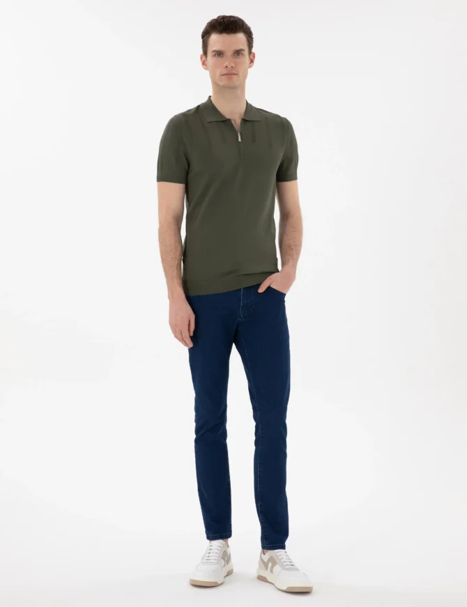 GREEN POLO KNIT T-SHIRT - Image 3