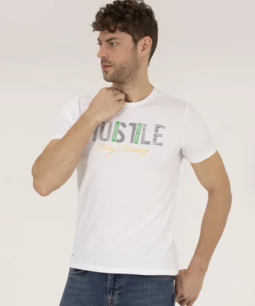 WHITE PRINTED T-SHIRT