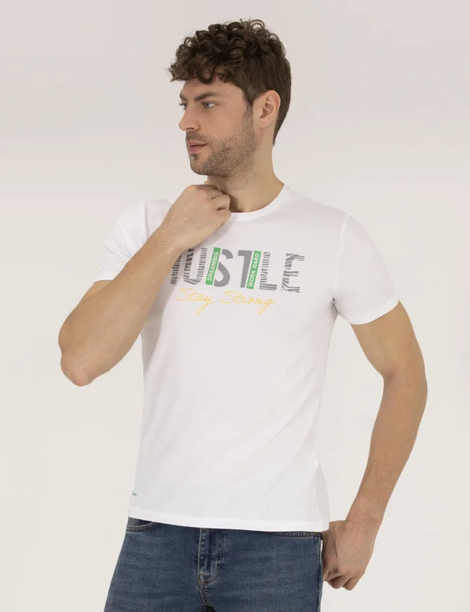WHITE PRINTED T-SHIRT