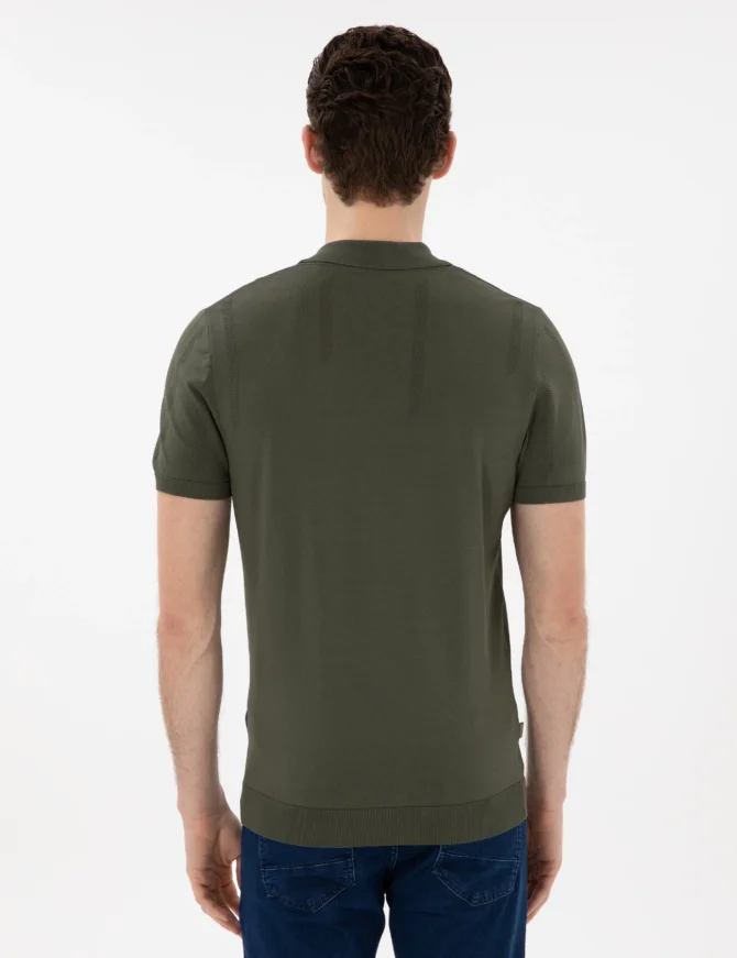 GREEN POLO KNIT T-SHIRT - Image 4