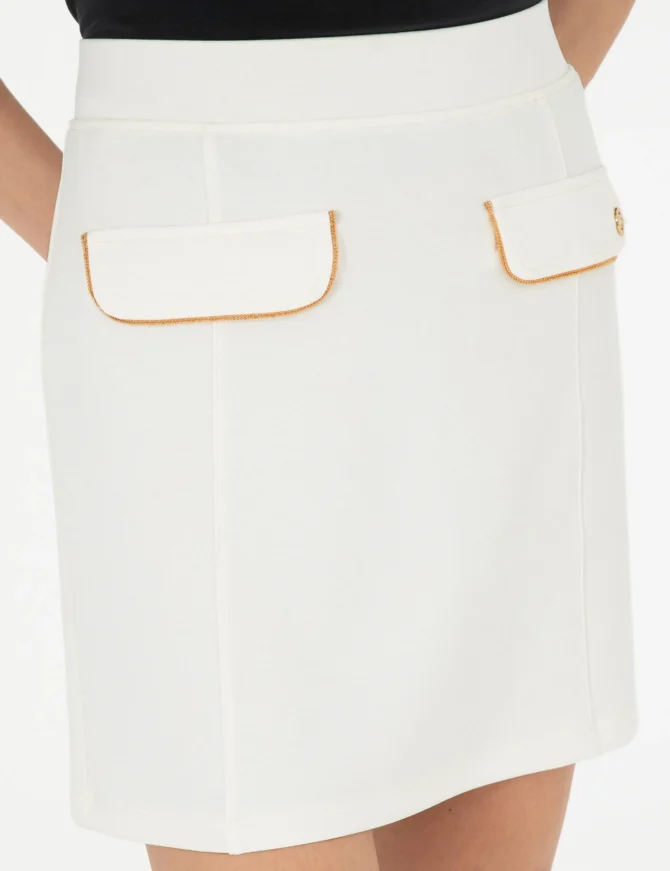 WOMAN WHITE KNITTING SKIRT - Image 5