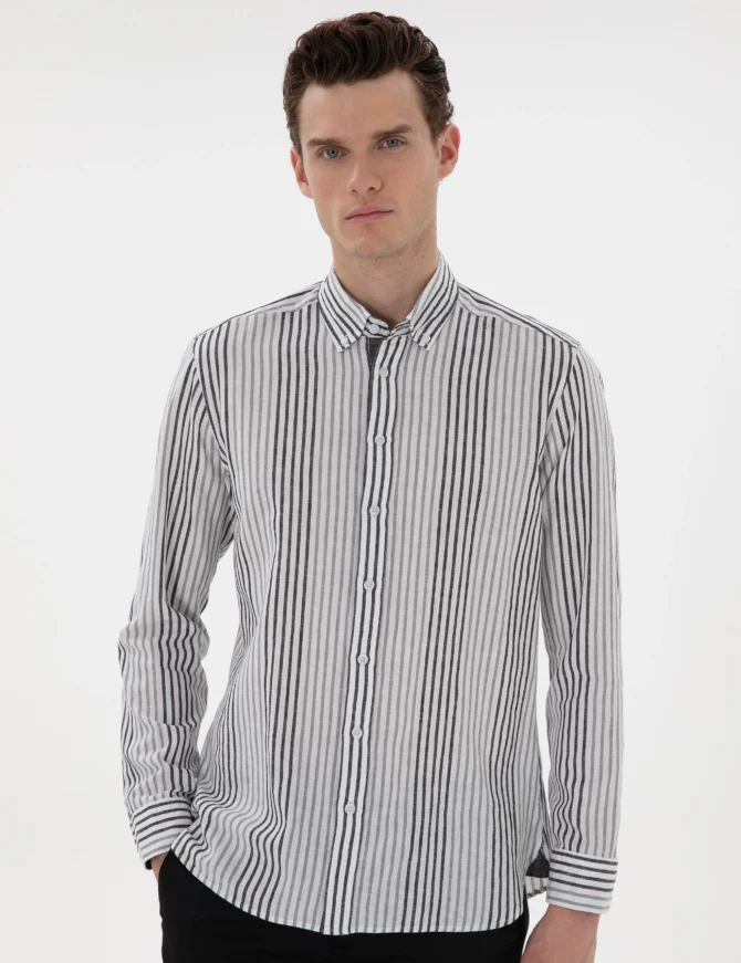 BLACK STRIPED SHIRT - Image 3