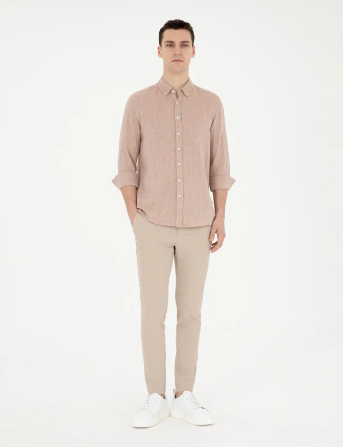 BROWN LINEN SHIRT - Image 4