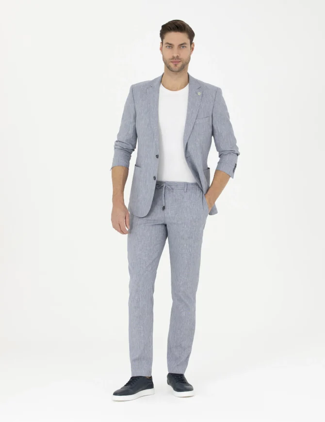 LIGHT BLUE LINEN JACKET - Image 5