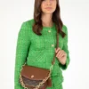 WOMAN BROWN CROSSBODY BAG