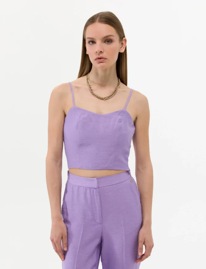 WOMAN PURPLE CROP TOP - Image 2