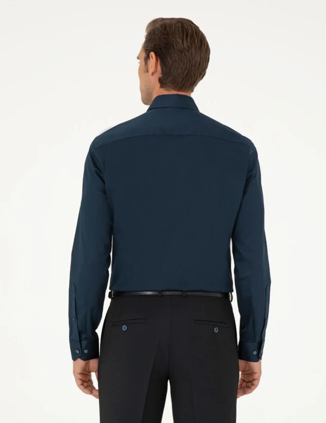 NAVY BLUE LONGSLEEVE CLASSIC SHIRT - Image 5
