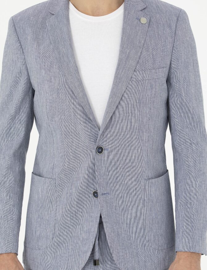 LIGHT BLUE LINEN JACKET - Image 7