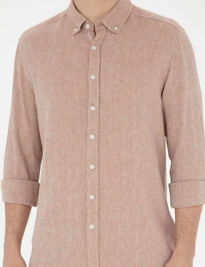 BROWN LINEN SHIRT - Image 6