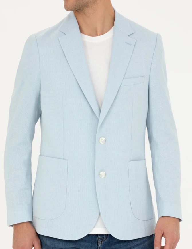 LIGHT BLUE LINEN JACKET - Image 6