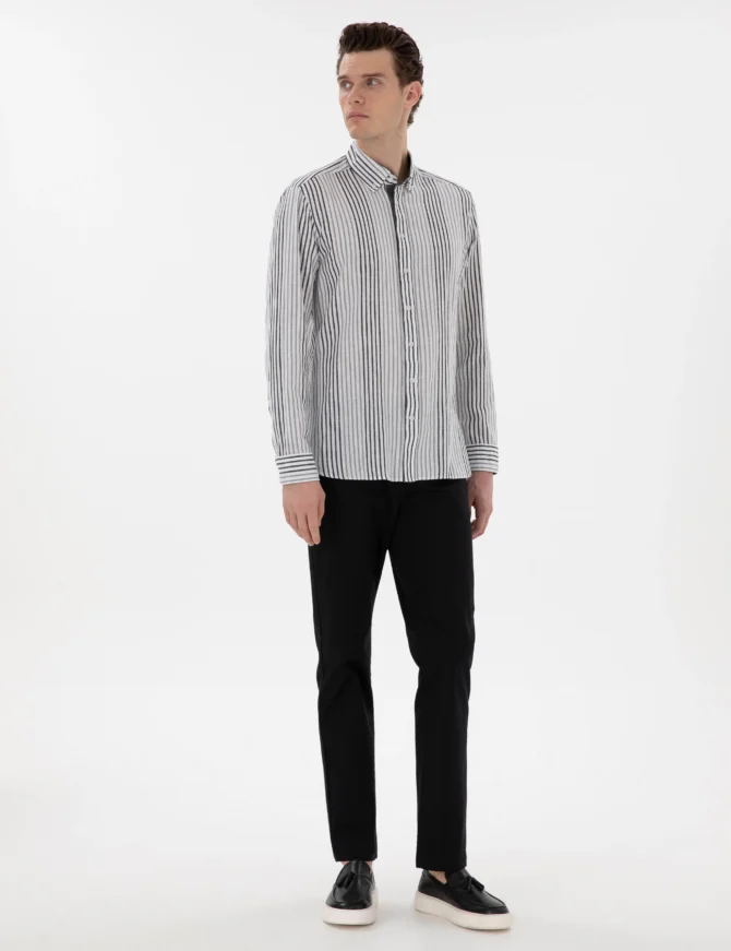BLACK STRIPED SHIRT - Image 2