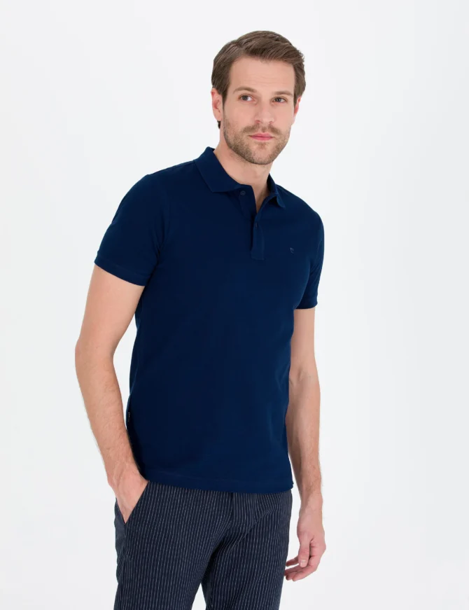 NAVY BLUE BASIC T-SHIRT - Image 3