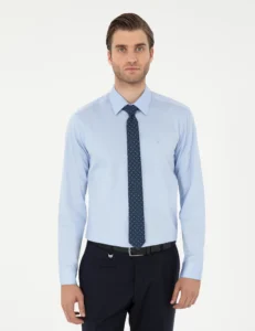 NAVY BLUE LONGSLEEVE CLASSIC SHIRT - Blue