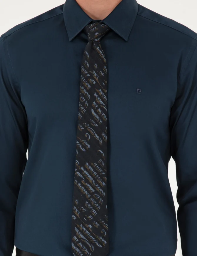 NAVY BLUE LONGSLEEVE CLASSIC SHIRT - Image 6