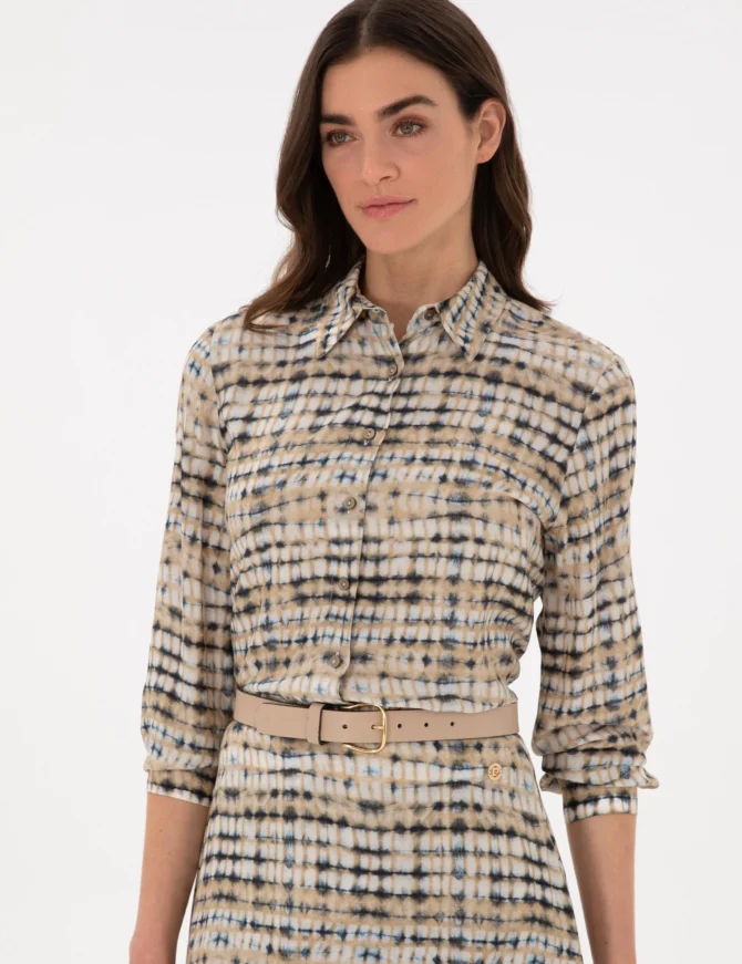 WOMAN BEIGE TEXTURED SHIRT - Image 4
