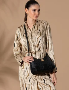 WOMAN CREAM CROSSBODY BAG - Black