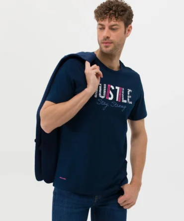 NAVY BLUE PRINTED T-SHIRT