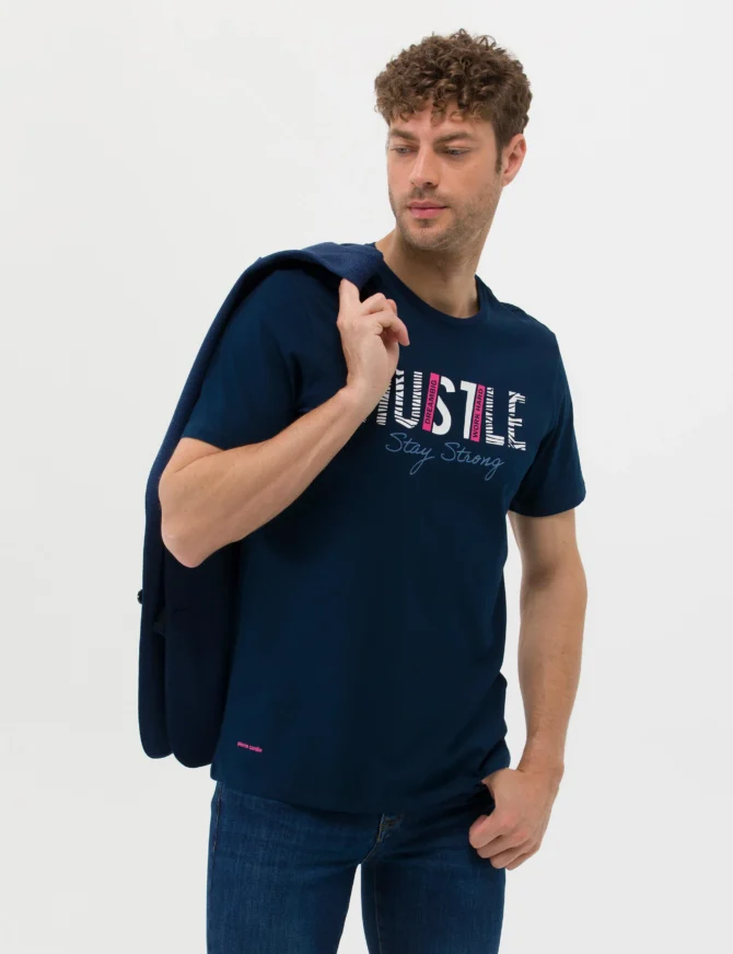 NAVY BLUE PRINTED T-SHIRT