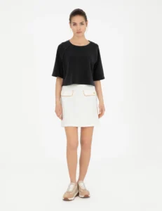 WOMAN WHITE KNITTING SKIRT - White