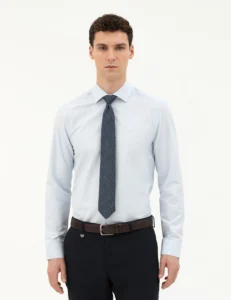 LIGHT BLUE LONGSLEEVE CLASSIC SHIRT - White