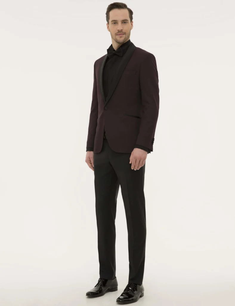 DARK RED GROOM TUXEDO thumbnail 5