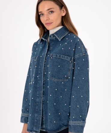 WOMAN PEARL DENIM JACKET