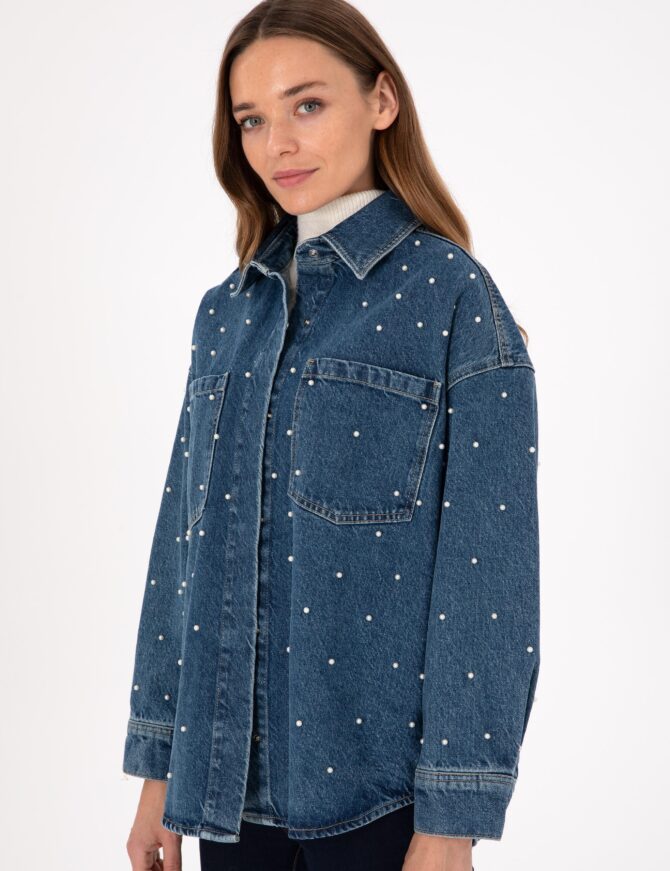 WOMAN PEARL DENIM JACKET