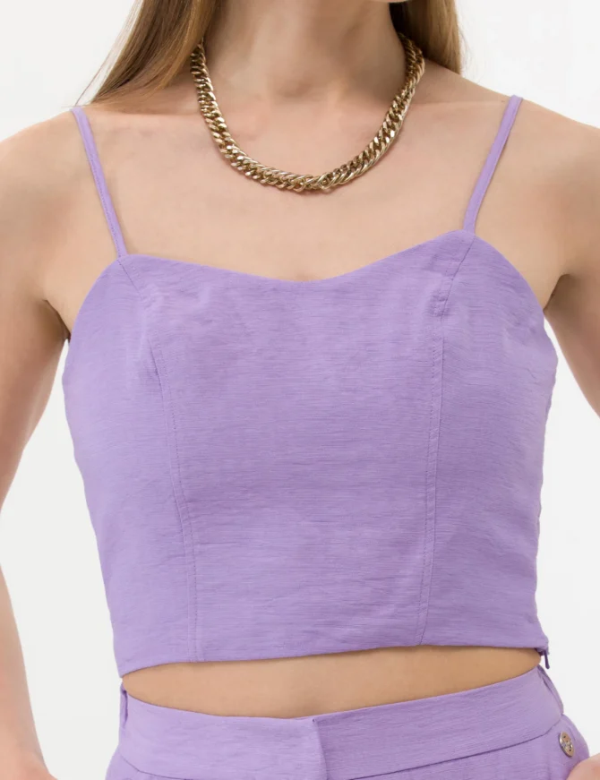 WOMAN PURPLE CROP TOP - Image 7