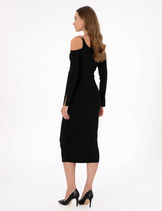WOMAN BLACK KNIT DRESS - Image 4