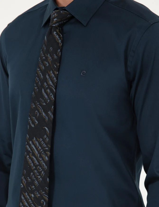 NAVY BLUE LONGSLEEVE CLASSIC SHIRT - Image 7