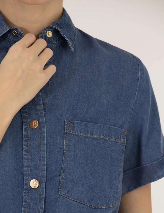 WOMAN BLUE JEAN SHIRT - Image 7