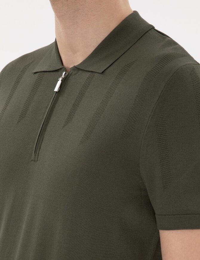 GREEN POLO KNIT T-SHIRT - Image 6