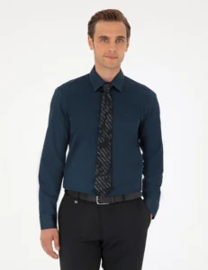 NAVY BLUE LONGSLEEVE CLASSIC SHIRT - Navy