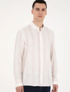 GREEN LINEN SHIRT - Pink