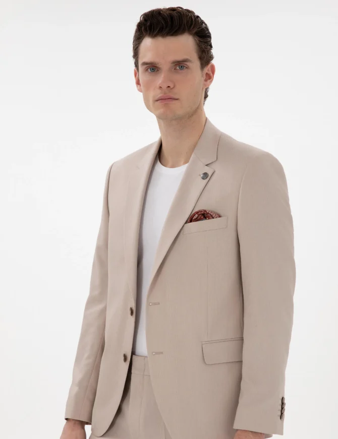 BEIGE SLIM SUIT - Image 4