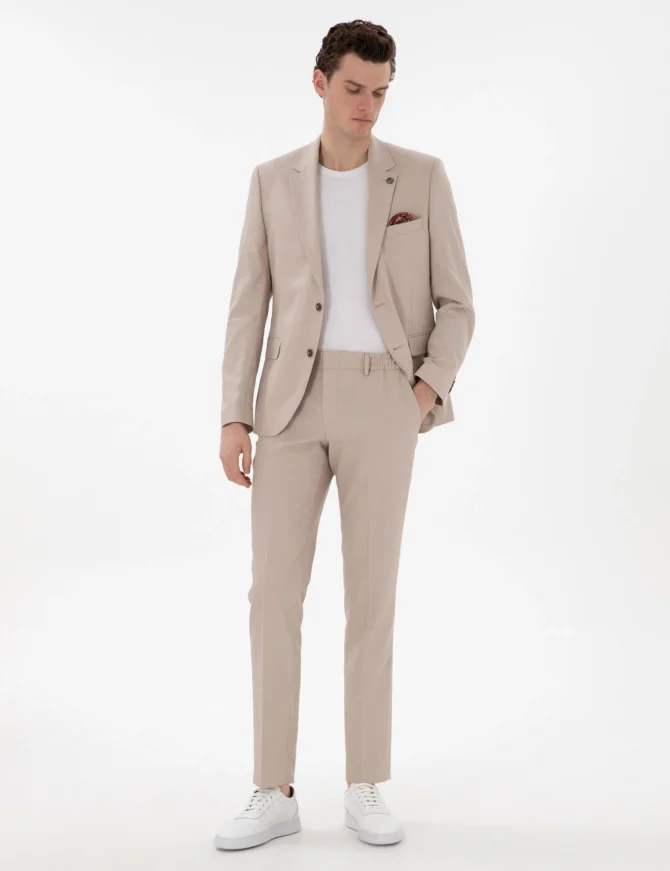 BEIGE SLIM SUIT - Image 2