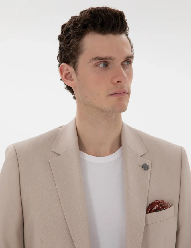 BEIGE SLIM SUIT - Image 3