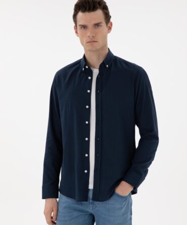 NAVY LINEN SHIRT