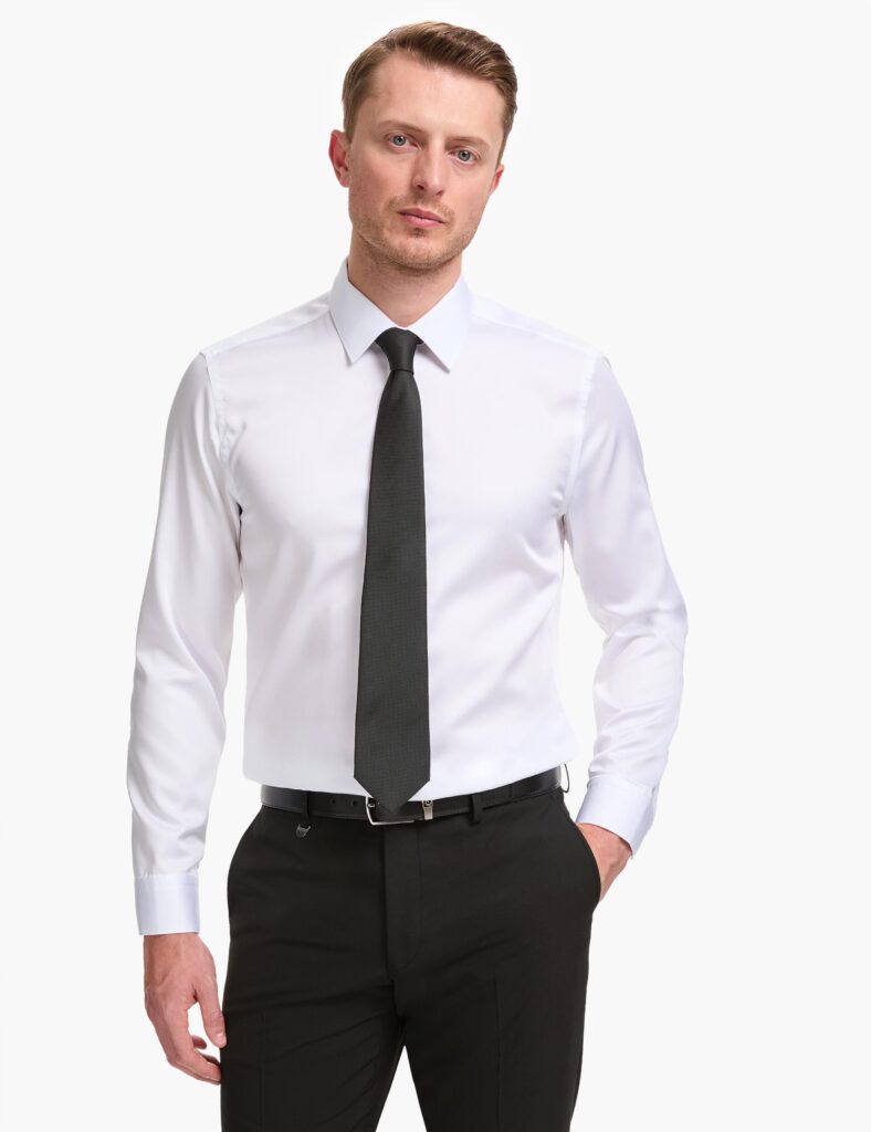WHITE NON-IRON BASIC SHIRT